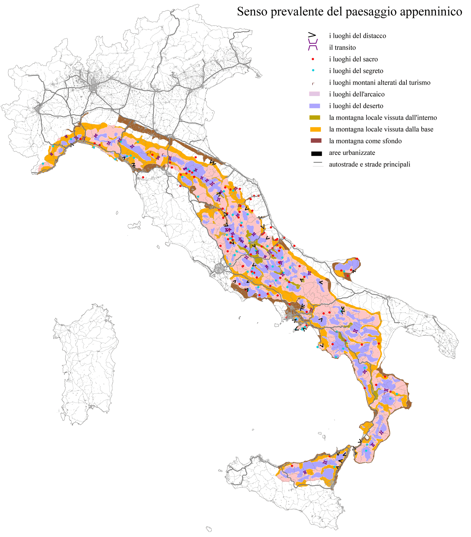 Senso del paesaggio Senso prevalente del paesaggio appenninico